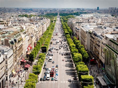 champs élysee shopping district.